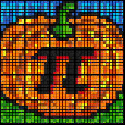 Colouring by Linear Equations, Pumpkin Pi (4 Version Bundle) 25 Sheet Mosaic
