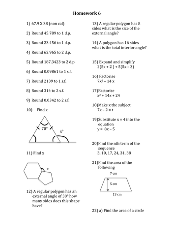 Mathematics Homework 6