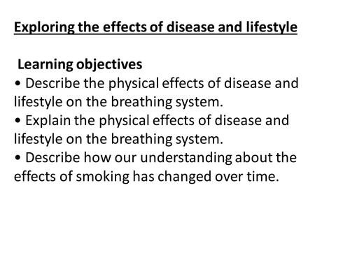 Smoking and Disease NEW KS3 Curriculum