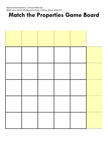Match the Properties Game
