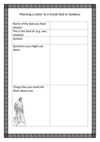 Planning a Letter to a Greek God or Goddess