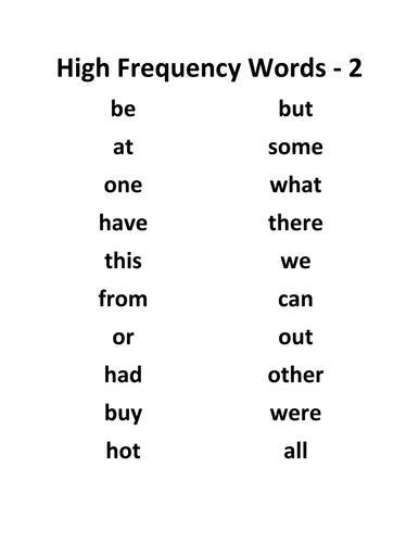 High Frequency Words Posters