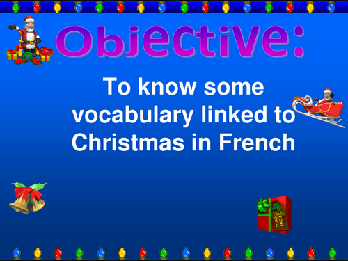 Christmas vocabulary in French and puzzles