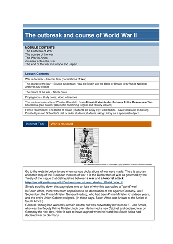 The outbreak and course of world war 2