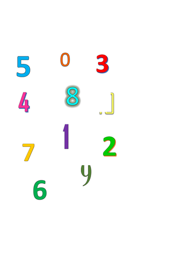A quick number recognition sheet