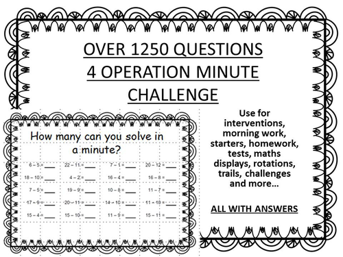 4 OPERATION MINUTE CHALLENGE = OVER 1250 QUESTIONS