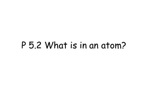 KS4 Radioactivity - What is in an atom?