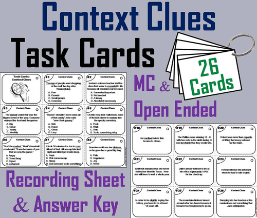 Context Clues Task Cards