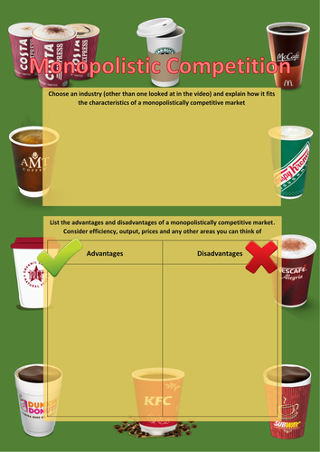 Monopolistic Competition Worksheet with Teacher Answers
