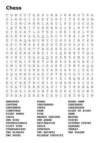 Chess Word Search