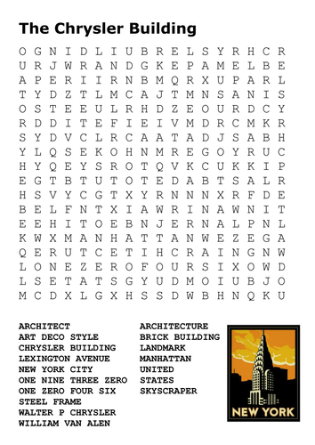 Chrylser Building Word Search