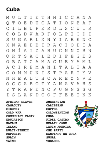 Cuba Word Search