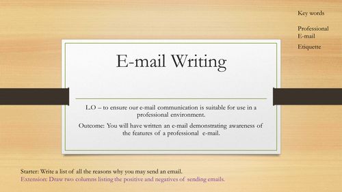 Email - Etiquette Lesson