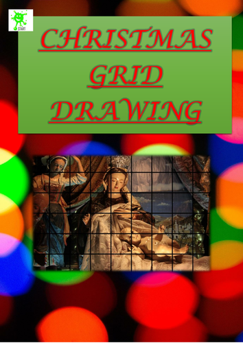 Christmas Activity. Festive Grid Drawing 1.