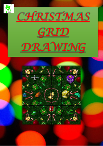 Christmas Crafts Activity. Festive Grid Drawing 14
