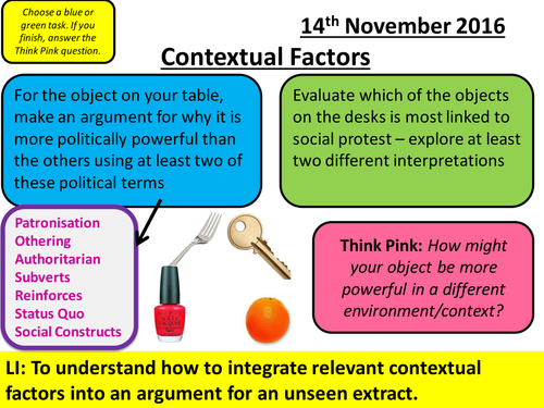 AQA A Level Social Protest Unseen Extracts:  AO3 Context