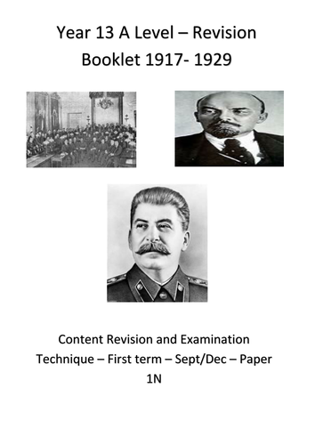 A Level Russia AQA 1917-1929