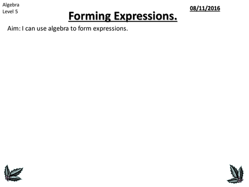 Forming Expressions - Christmas Theme