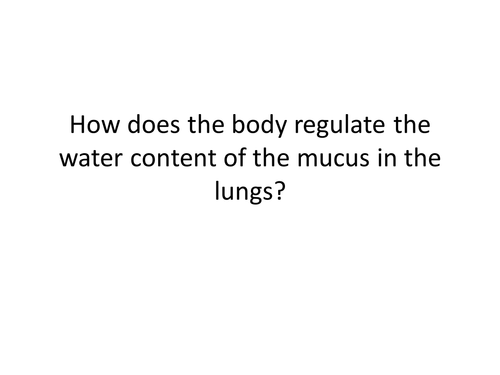 Regulating water content of mucus in the lungs