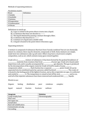 Methods of separating mixtures