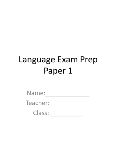 AQA Language Exam Paper 1 Practice Booklet and Anthology