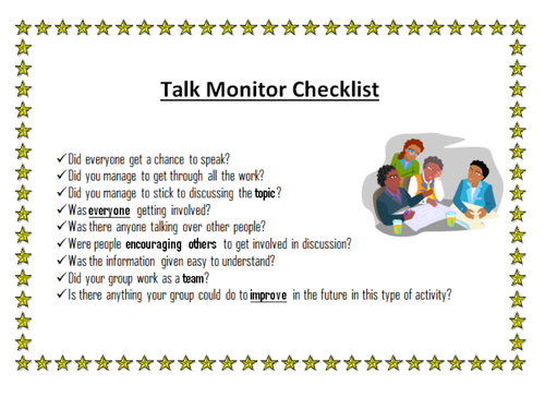 Talk Monitor Checklist