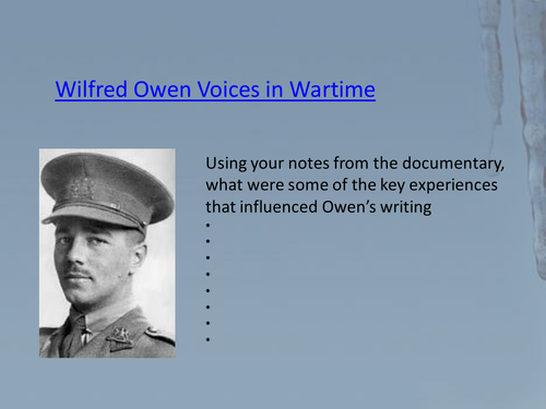 Remembrance Day Exposure AQA Power and Conflict Owen