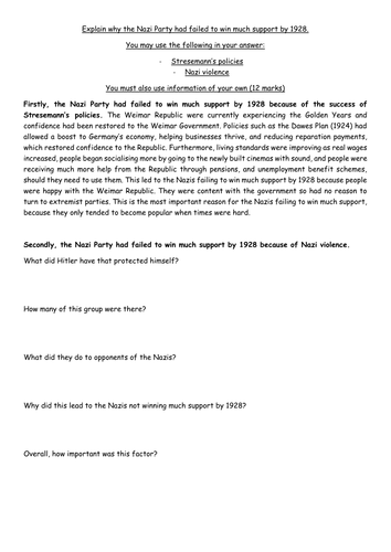 Why did the Nazis win little support between 1924-1928?