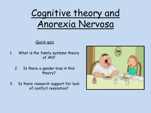 Eating behaviour: Cognitve explanation to Anorexia (Psychology AQA A)