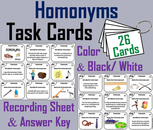 Homonyms Task Cards