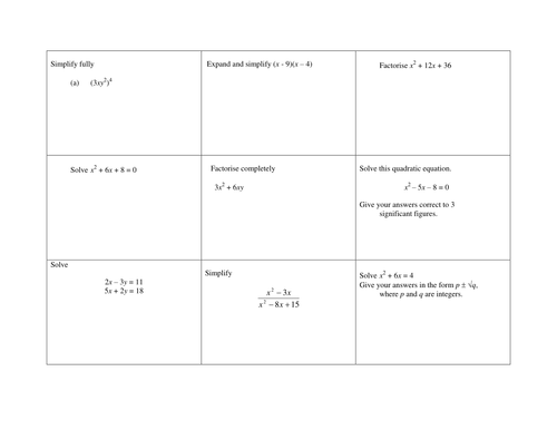 Algebra Grid 2