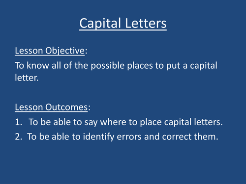 Capital Letters for Year 6 SATS and others