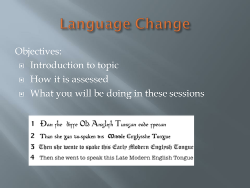 AQA A Level Language: Language Change