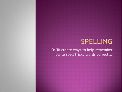 Spelling strategies - mnemonics