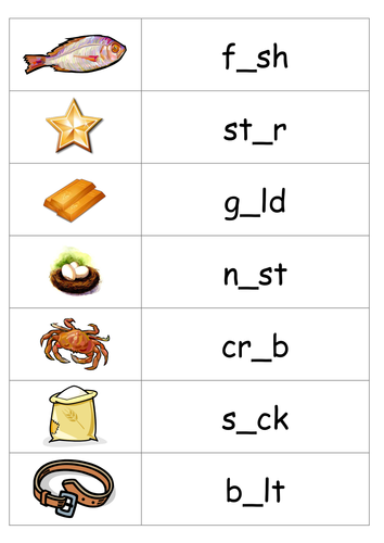 KS1 Missing vowel game