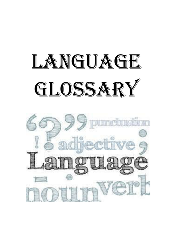 English language glossary of terms