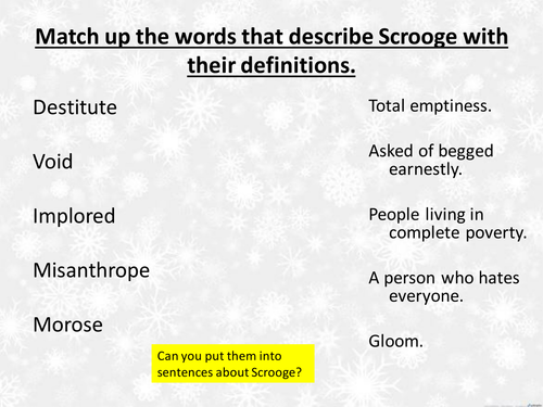 Mood in a Christmas Carol exam practice.