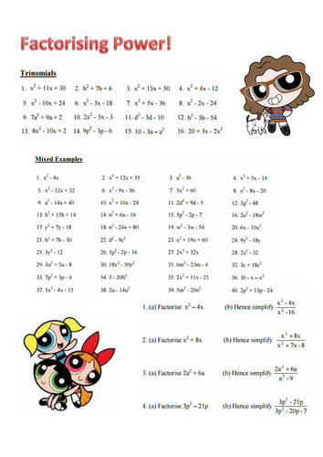 Factorising Quadratics Challenge