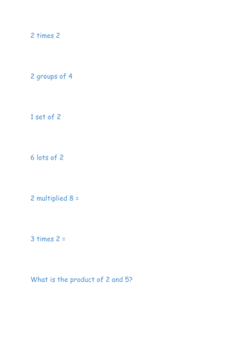 NEW! Multiplication word and real life problems Year 2 DIFFERENTIATED