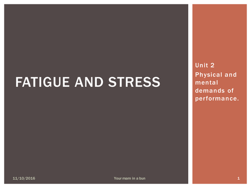 Ready to use, AQA spec GCSE PE lesson on fatigue and stress. Differentiated.