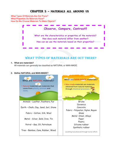 Year 3 Science Materials & Forces