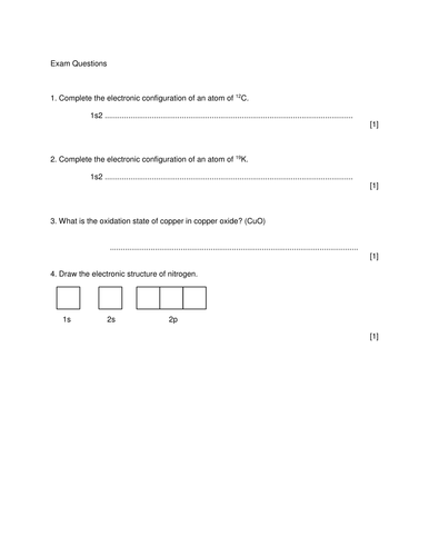 A Level Chemistry Questions