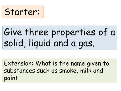 The Particle Model | Teaching Resources