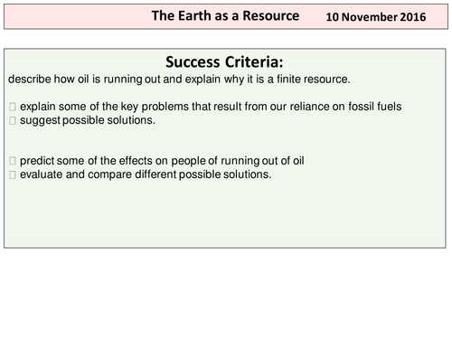 The Earth as A Resource