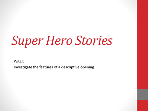 Super hero extended writing power point