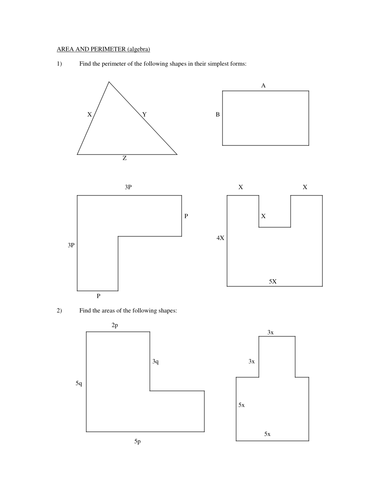 Area and perimeter worksheets with answers pdf image