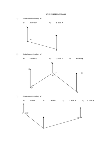Bearings worksheet with answers pdf picture