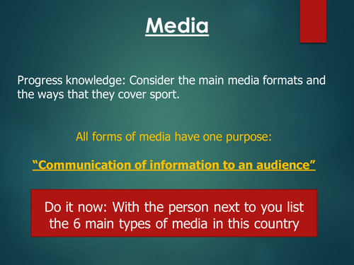 AQA GCSE PE - 12.1 - The role of the media in sport