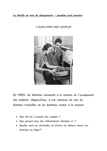 la famille en voie de changement