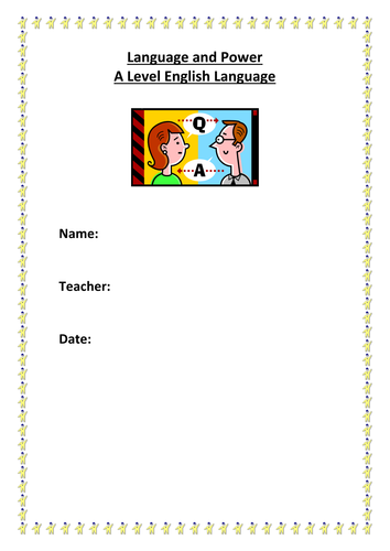 An introductory range of texts to work alongside Language and Power at A Level.